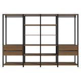 Closet Abierto Valencia Marron y Negro 258x180cm con Diez Entrepaños - CLOSETS | Bylmo