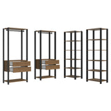 Closet Abierto Valencia Marron y Negro 358x180cm con Diez Entrepaños Modular - CLOSETS | Bylmo