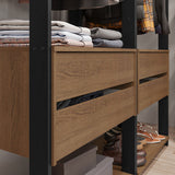 Closet Abierto Valencia Marron y Negro 358x180cm con Diez Entrepaños Modular - CLOSETS | Bylmo