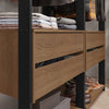 Closet Abierto Valencia Marron Y Negro 358x180cm Con Diez Entrepaños Modular