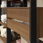 Closet Abierto Valencia Marron Y Negro 358x180cm Con Diez Entrepaños