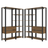 Closet Abierto Valencia Marron y Negro 358x180cm con Diez Entrepaños - CLOSETS | Bylmo