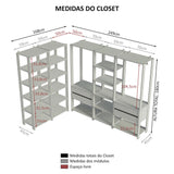 Closet Abierto Valencia Marron y Negro 417x180cm con Diez Entrepaños - CLOSETS | Bylmo