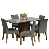 Combo Comedor y Sillas Alexis Marron con Gris y Plata 160x80cm Cuadrado de Seis Puestos con Seis Sillas - COMEDORES | Bylmo