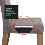 Combo Comedor y Sillas Alexis Marron con Gris y Plata 160x80cm Cuadrado de Seis Puestos con Seis Sillas - COMEDORES | Bylmo