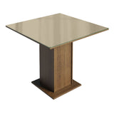 Combo Comedor y Sillas Anaju Marron y Crema 90x78cm Cuadrado de Cuatro Puestos con Cuatro Sillas - COMEDORES | Bylmo