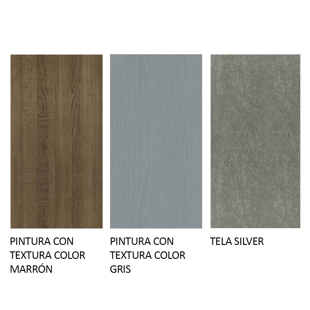 Combo Comedor y Sillas Ashley Marron con Gris y Plata 160x79cm Cuadrado de Cuatro Puestos con Cuatro Sillas - COMEDORES | Bylmo