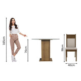 Combo Comedor y Sillas Beta Marron con Beige y Crema 90x76cm Cuadrado de Cuatro Puestos con Cuatro Sillas - COMEDORES | Bylmo