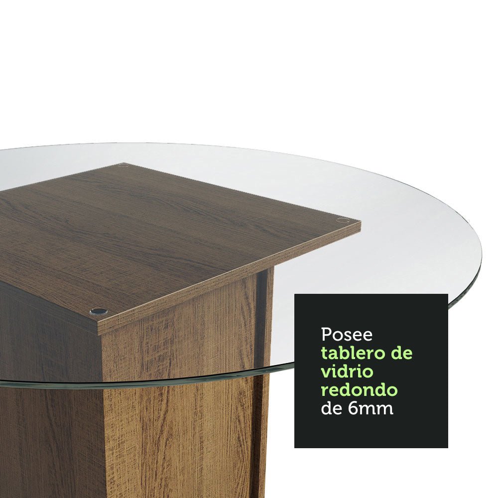 Combo Comedor y Sillas Beta Marron con Beige y Crema 90x76cm Cuadrado de Cuatro Puestos con Cuatro Sillas - COMEDORES | Bylmo