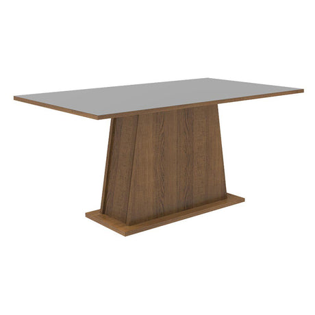 Combo Comedor y Sillas Britney Marron y Gris 160x79cm Cuadrado de Seis Puestos con Seis Sillas - COMEDORES | Bylmo
