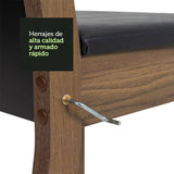 Combo Comedor y Sillas Débora Marron y Negro 90x76cm Cuadrado de Cuatro Puestos con Cuatro Sillas - COMEDORES | Bylmo