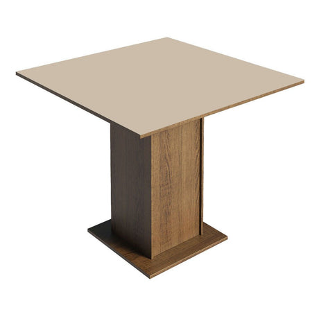 Combo Comedor y Sillas Deise Marron y Crema 90x78cm Cuadrado de Cuatro Puestos con Cuatro Sillas - COMEDORES | Bylmo