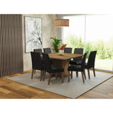Combo Comedor y Sillas Doris Marron Oxford 136x77cm Cuadrado de Ocho Puestos con Ocho Sillas - COMEDORES | Bylmo