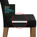 Combo Comedor y Sillas Hanna Marron y Negro Oxford 160x79cm Cuadrado de Seis Puestos con Seis Sillas - COMEDORES | Bylmo