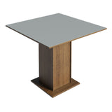 Combo Comedor y Sillas Karina Marron con Gris y Plata 90x78cm Cuadrado de Cuatro Puestos con Cuatro Sillas - COMEDORES | Bylmo