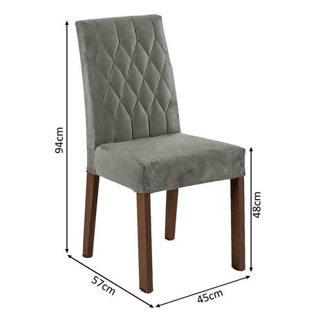 Combo Comedor y Sillas Leila Marron con Plata y Plata 136x77cm Cuadrado de Ocho Puestos con Ocho Sillas - COMEDORES | Bylmo