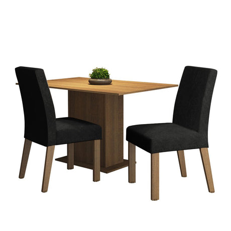 Combo Comedor y Sillas Manu Marron Oxford 104x78cm Cuadrado de Dos Puestos con Dos Sillas - COMEDORES | Bylmo