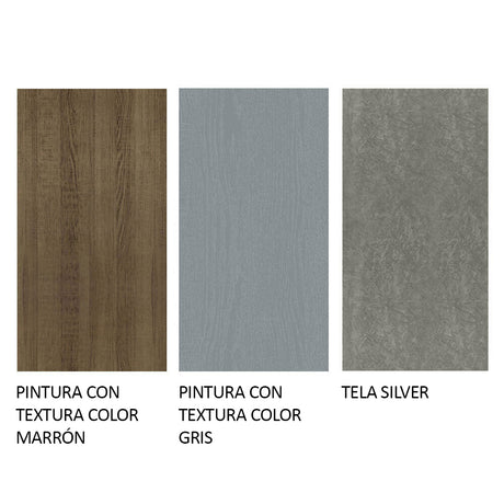 Combo Comedor y Sillas Marilia Marron con Gris y Plata 160x80cm Cuadrado de Cuatro Puestos con Cuatro Sillas - COMEDORES | Bylmo