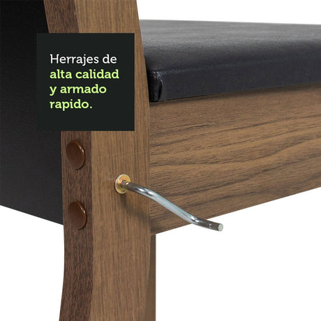 Combo Comedor y Sillas Marisa Marron y Negro 136x77cm Cuadrado de Ocho Puestos con Ocho Sillas - COMEDORES | Bylmo