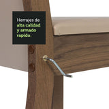 Combo Comedor y Sillas Moscou Marron con Crema y Beige 90x78cm Cuadrado de Cuatro Puestos con Cuatro Sillas - COMEDORES | Bylmo