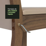 Combo Comedor y Sillas Nanda Marron con Crema y Beige 90x76cm Cuadrado de Cuatro Puestos con Cuatro Sillas - COMEDORES | Bylmo