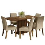 Combo Comedor y Sillas Renata Marron 160x79cm Cuadrado de Seis Puestos con Seis Sillas - COMEDORES | Bylmo