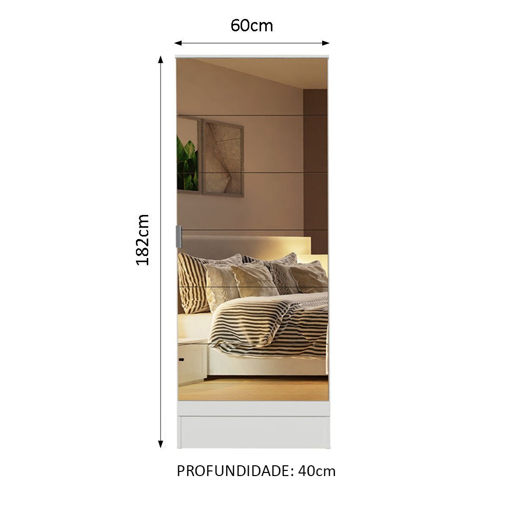 Zapatero Isis Blanco 186.5x12.3cm Con Espejo - ZAPATEROS | Bylmo