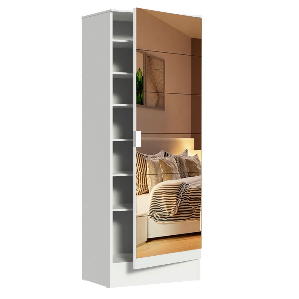 Zapatero Isis Blanco 186.5x12.3cm Con Espejo - ZAPATEROS | Bylmo