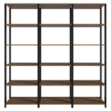 Estantería Rectangular Marron y Negro 185.8x52.5cm Transformable - BIBLIOTECAS Y ESTANTERIAS | Bylmo