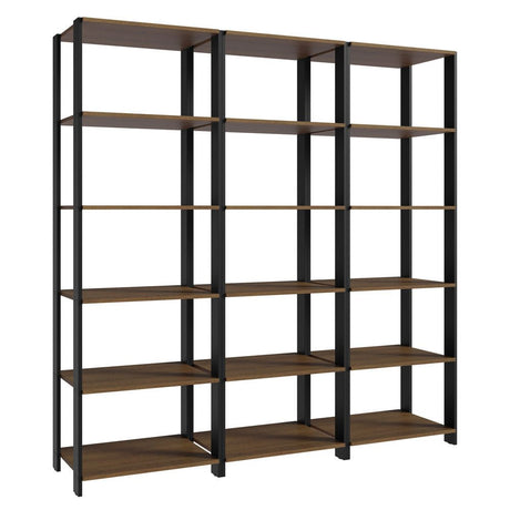 Estantería Rectangular Marron y Negro 185.8x52.5cm Transformable - BIBLIOTECAS Y ESTANTERIAS | Bylmo