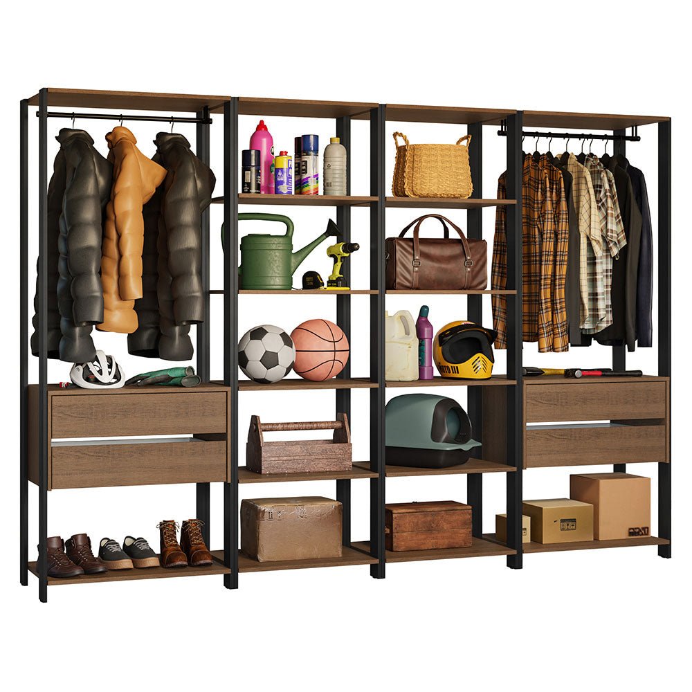 Estantería Rectangular Marron y Negro 185.8x71.8cm Transformable - BIBLIOTECAS Y ESTANTERIAS | Bylmo