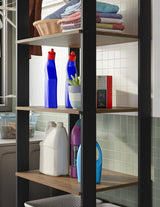 Estantería Rectangular Marron y Negro 185.8x17.5cm Transformable - BIBLIOTECAS Y ESTANTERIAS | Bylmo