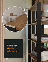 Estantería Rectangular Marron y Negro 185.8x17.5cm Transformable - BIBLIOTECAS Y ESTANTERIAS | Bylmo