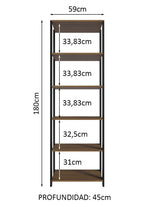 Estantería Rectangular Marron y Negro 185.8x17.5cm Transformable - BIBLIOTECAS Y ESTANTERIAS | Bylmo