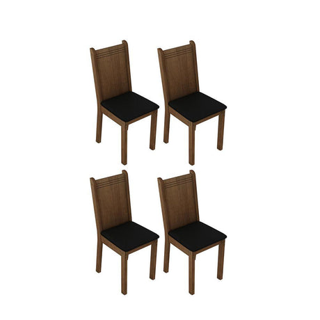Kit x 4 Sillas Comedor Marron y Negro 37x89cm con Espuma en el Asiento - SILLAS Y BUTACOS | Bylmo