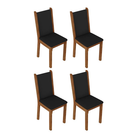 Kit x 4 Sillas Comedor Marron y Negro 37x89cm con Espuma en el Espaldar y Asiento - SILLAS Y BUTACOS | Bylmo