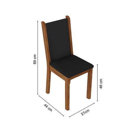 Kit x 4 Sillas Comedor Marron y Negro 37x89cm con Espuma en el Espaldar y Asiento - SILLAS Y BUTACOS | Bylmo
