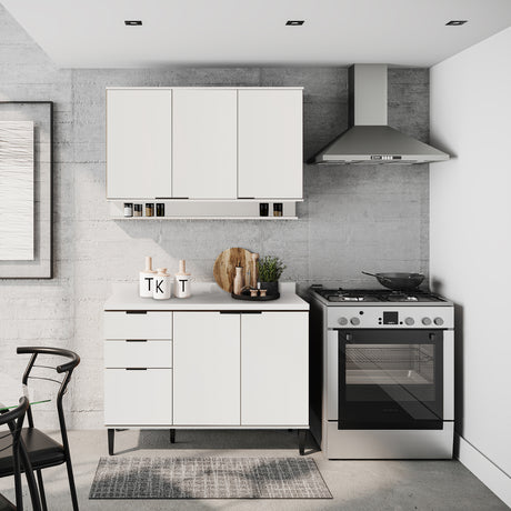 Cocina Integral Alpha Blanco 120x80cm Sin Mesón - COCINAS | Bylmo