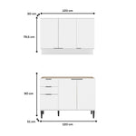 Cocina Integral Alpha Blanco 120x80cm Sin Mesón