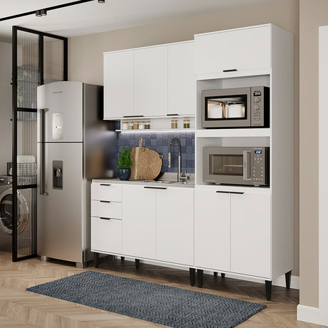 Cocina Integral Alpha Blanco 120x80cm Sin Mesón Con Alacena Modular - COCINAS | Bylmo