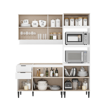 Cocina Integral Alpha Blanco 120x80cm Sin Mesón Con Alacena Modular - COCINAS | Bylmo