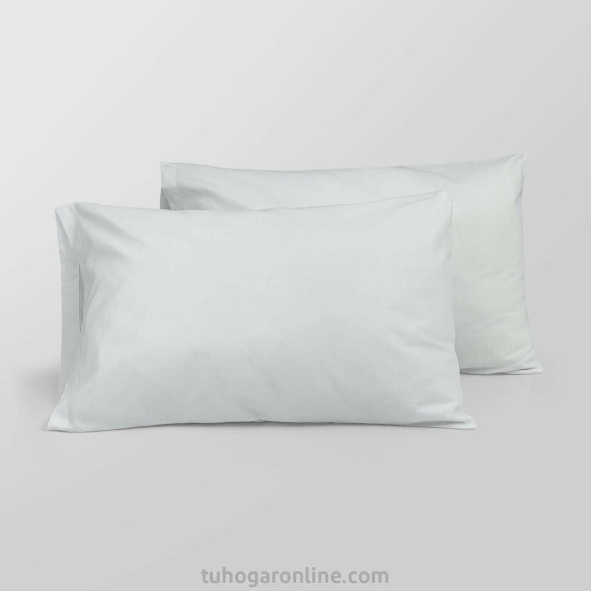 Set X 2 Fundas de Almohada Fondo Entero Blanco 50x90cm Hipoalergénica y Antiácaros