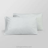 Set X 2 Fundas de Almohada Fondo Entero Blanco 50x90cm Hipoalergénica y Antiácaros