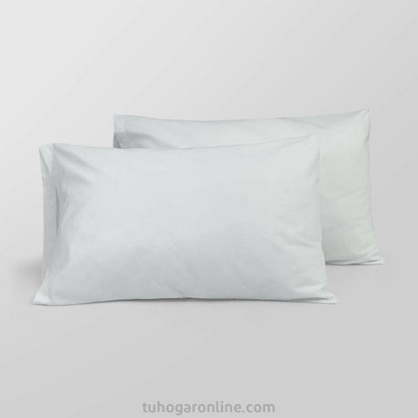 Set X 2 Fundas de Almohada Fondo Entero Blanco 50x90cm Hipoalergénica y Antiácaros