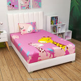 Sábana Infantil Zoo Jirafas Rosado Para Cama Sencilla 100 X 190 Cm - SABANAS | Bylmo
