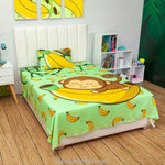 Sábana Infantil Zoo Monos Verde Para Cama Sencilla 100 X 190 Cm