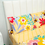 Sábana Infantil Zoo Oso Y Rosas Amarillo Para Cama Sencilla 100 X 190 Cm - SABANAS | Bylmo