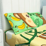 Sábana Infantil Zoo Monos Amarillo Claro y Verde Para Cama Sencilla 100 X 190 Cm - SABANAS | Bylmo