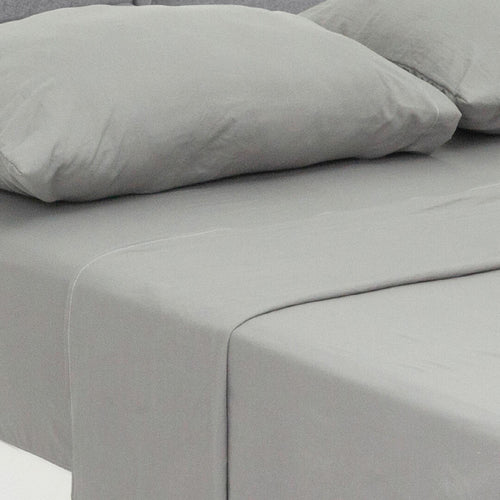 Juego De Sábanas Cotton Sense Fondo Entero Gris Oscuro Para Cama Sencilla 100 X 190 Cm