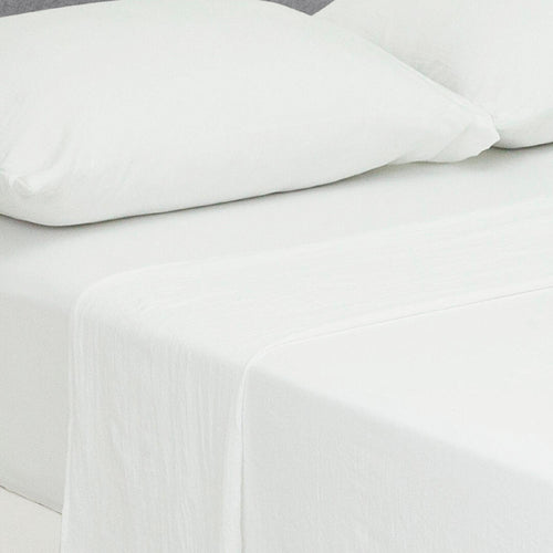 Juego De Sábanas Cotton Sense Fondo Entero Blanco Para Cama Sencilla 100 X 190 Cm